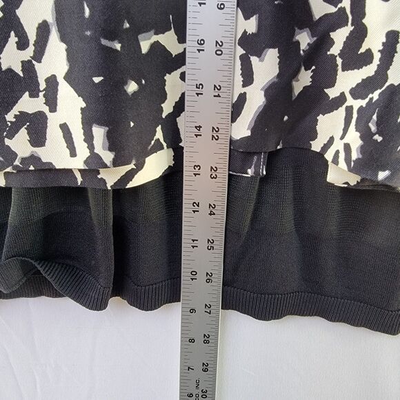 HOBBS Silk & Wool Blend Monochrome Print Pencil Skirt w POCKETS US 8 or UK 12 - Picture 6 of 6